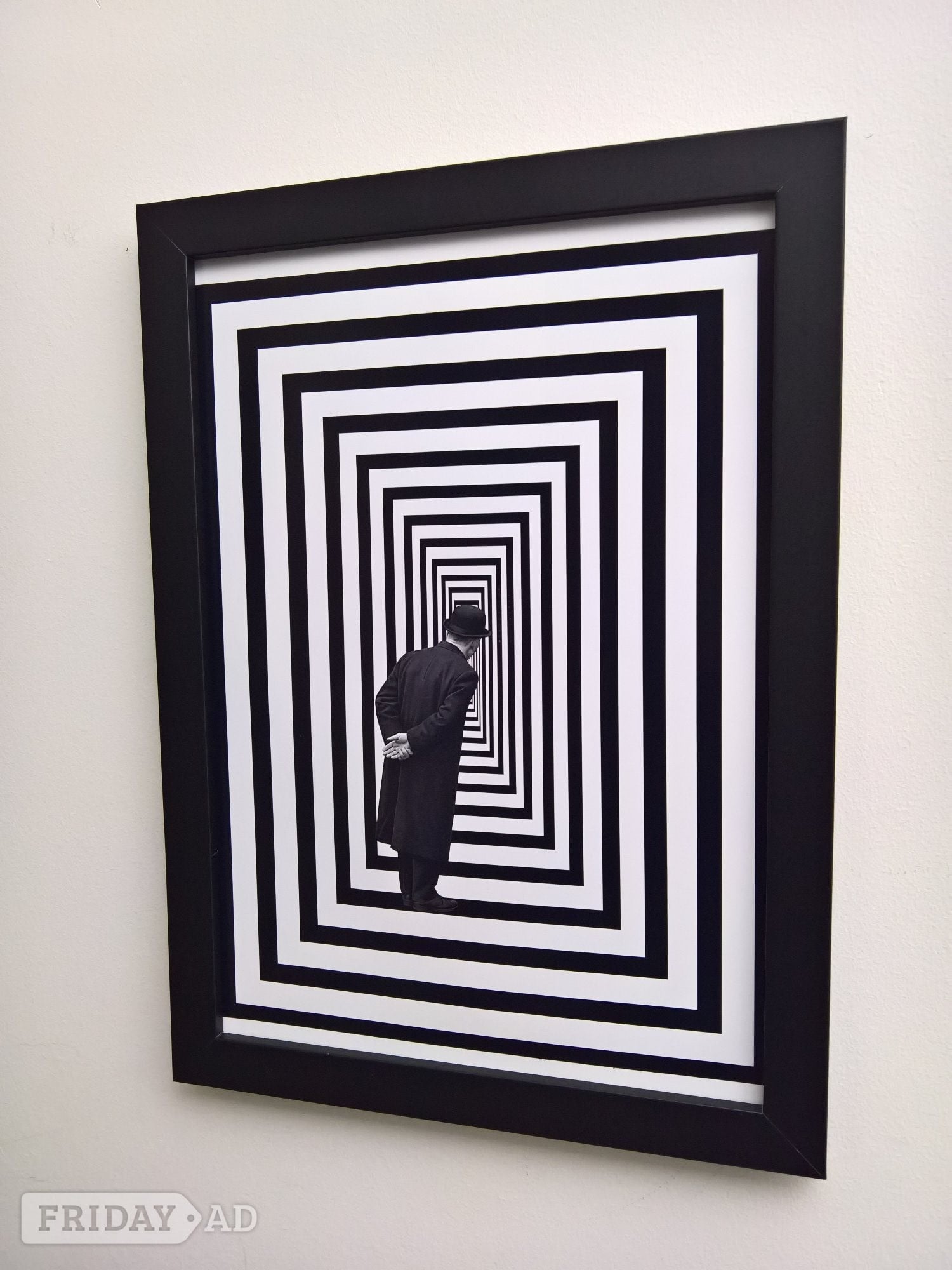 Fareham A man in perspective wall poster A3 mdf black frame