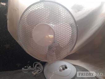 New small white Dunelm electric fan 