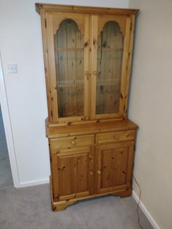 Ducal Victoria pine 2 door glazed dresser unit