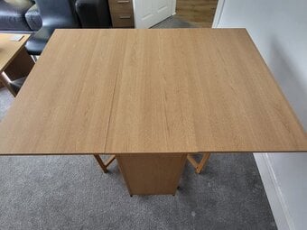 Folding Space Saving Table, light wood