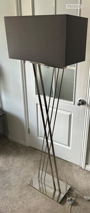 Furniture Village Chrome Lamp with Grey Shade