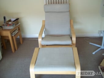 IKEA Poang Chair and footstool