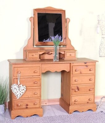 Delivery Options - Antique Style Pine Dressing Table & Mirror