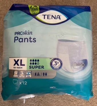 2 packs XL Incontinence pants (12 per pack) unisex NEW & sealed