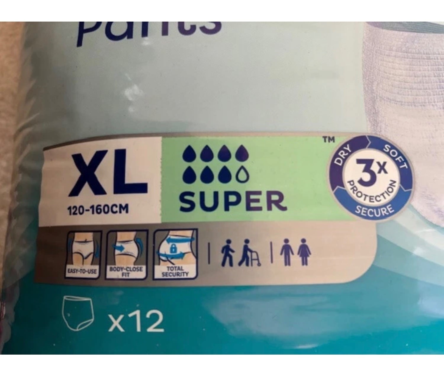2 packs XL Incontinence pants (12 per pack) unisex NEW & sealed
