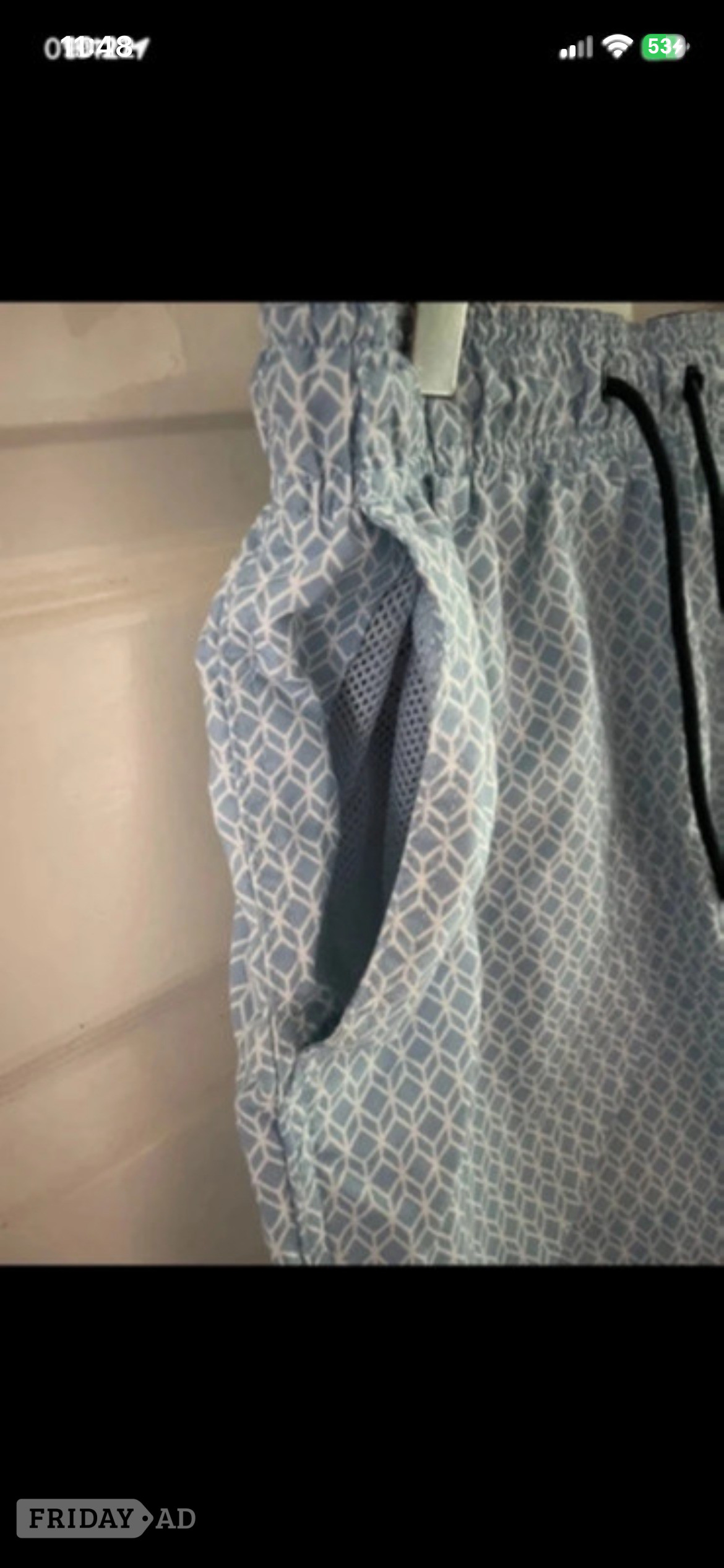 H&M light blue/white swimming shorts in size small