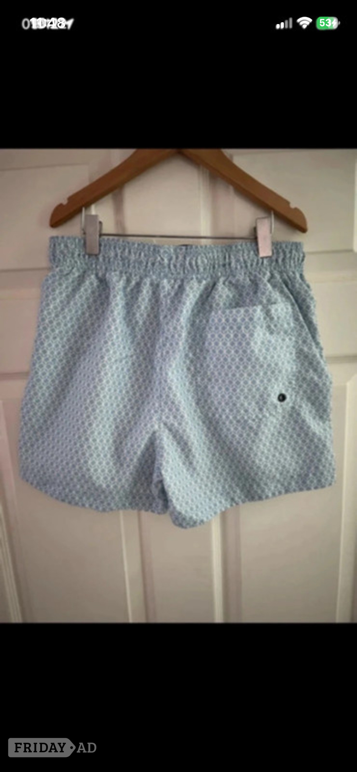 Stourport-On-Severn H&M light blue/white swimming shorts in size small