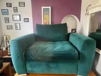 Large Green velvet chair