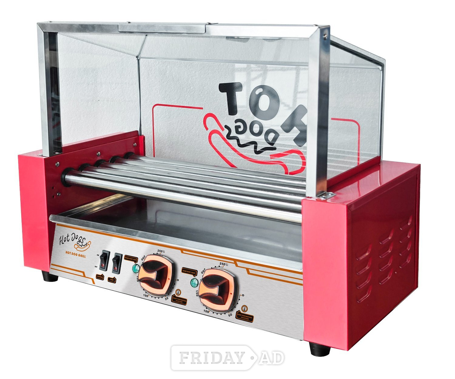 Commercial Hot Dog Grill Cooking 5 Roller