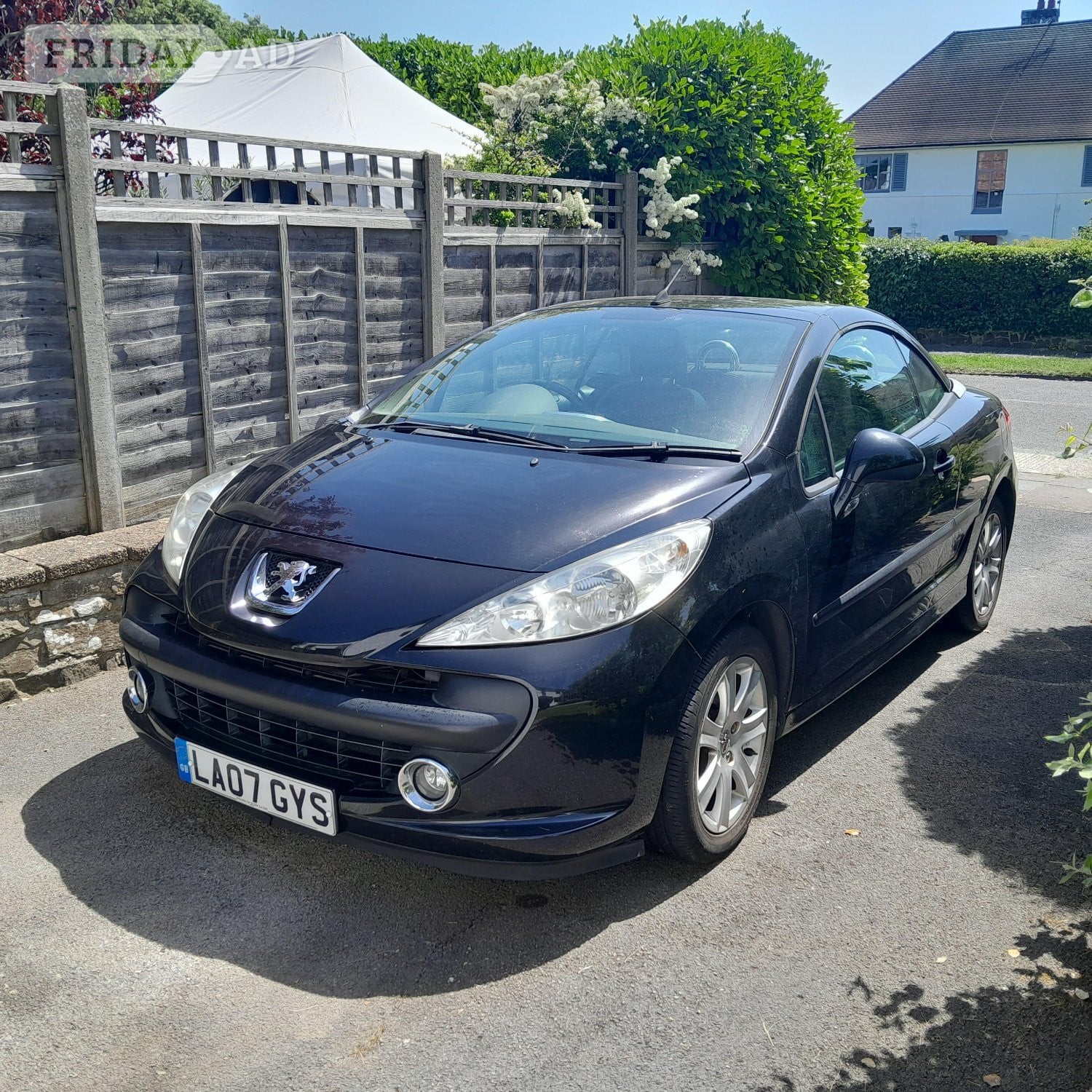 Peugeot 207CC (Black). 64K Miles. Excellent Condition. in Worthing