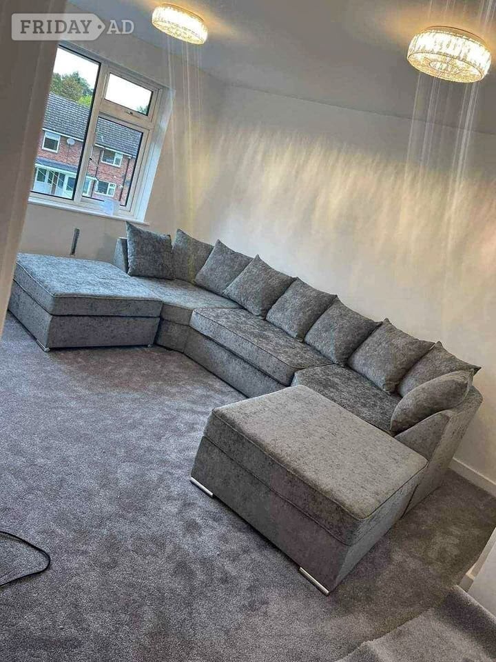 West Bromwich Grey U Shape Corner Sofa | West Bromwich | Same Day Delivery