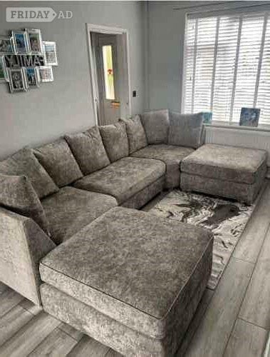 Grey U Shape Corner Sofa | West Bromwich | Same Day Delivery - Furniture