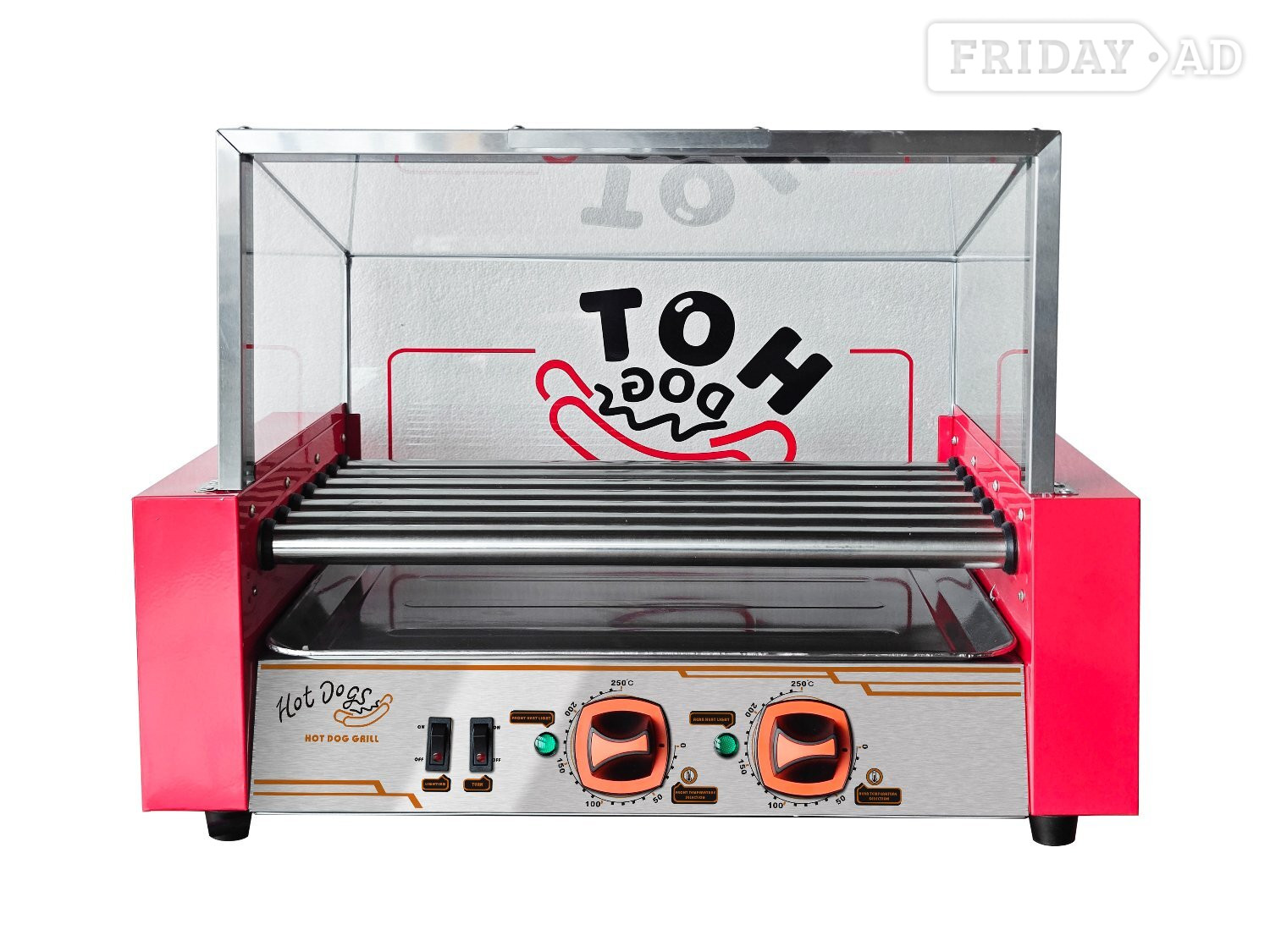 STAINLESS STEEL HOT DOG BROILER (7 ROLLERS) SAUSAGES MACHINE