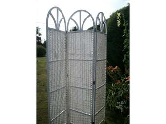 NEW interior 3 sections folding decretive white weave screen