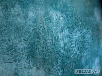 Chinese carpet teal blue