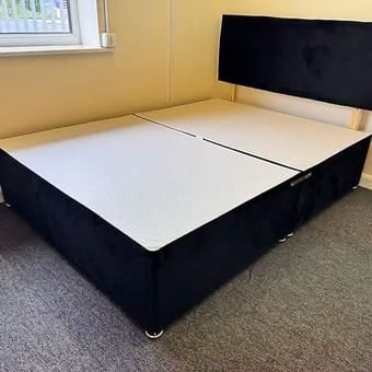 KING SIZE DIVAN BASE (NO STORAGE) AND MATCHING HB