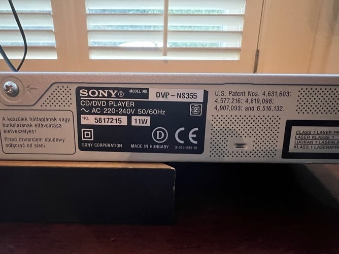 Hastings Sony DVD player with Remote - DVP- NS355