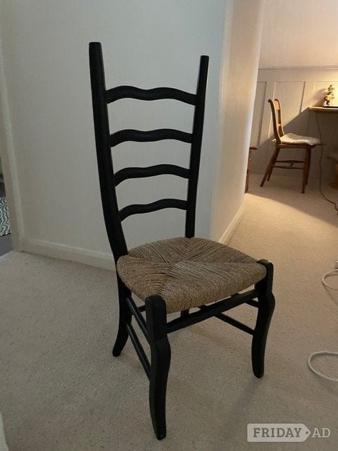 Rush seated black chair  in Lewes