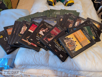 Assorted opera DVDs and books 