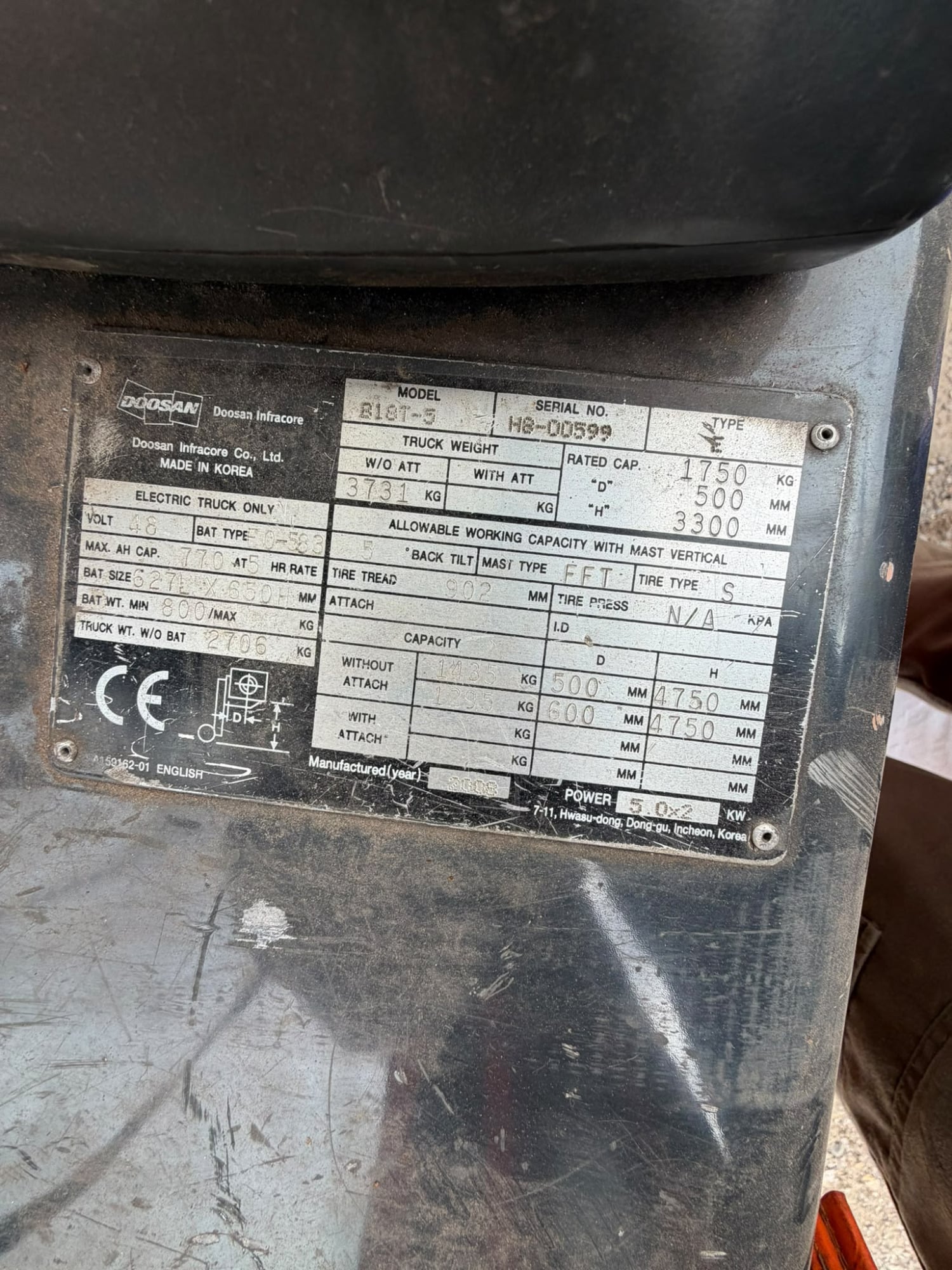 Doosan B18T-5 Forklift - Agricultural