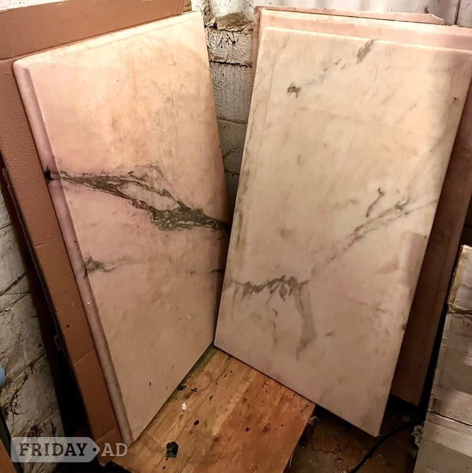 Eastbourne Marble Table Tops  Rose Coral /Black Grey Variegated ( 3 )