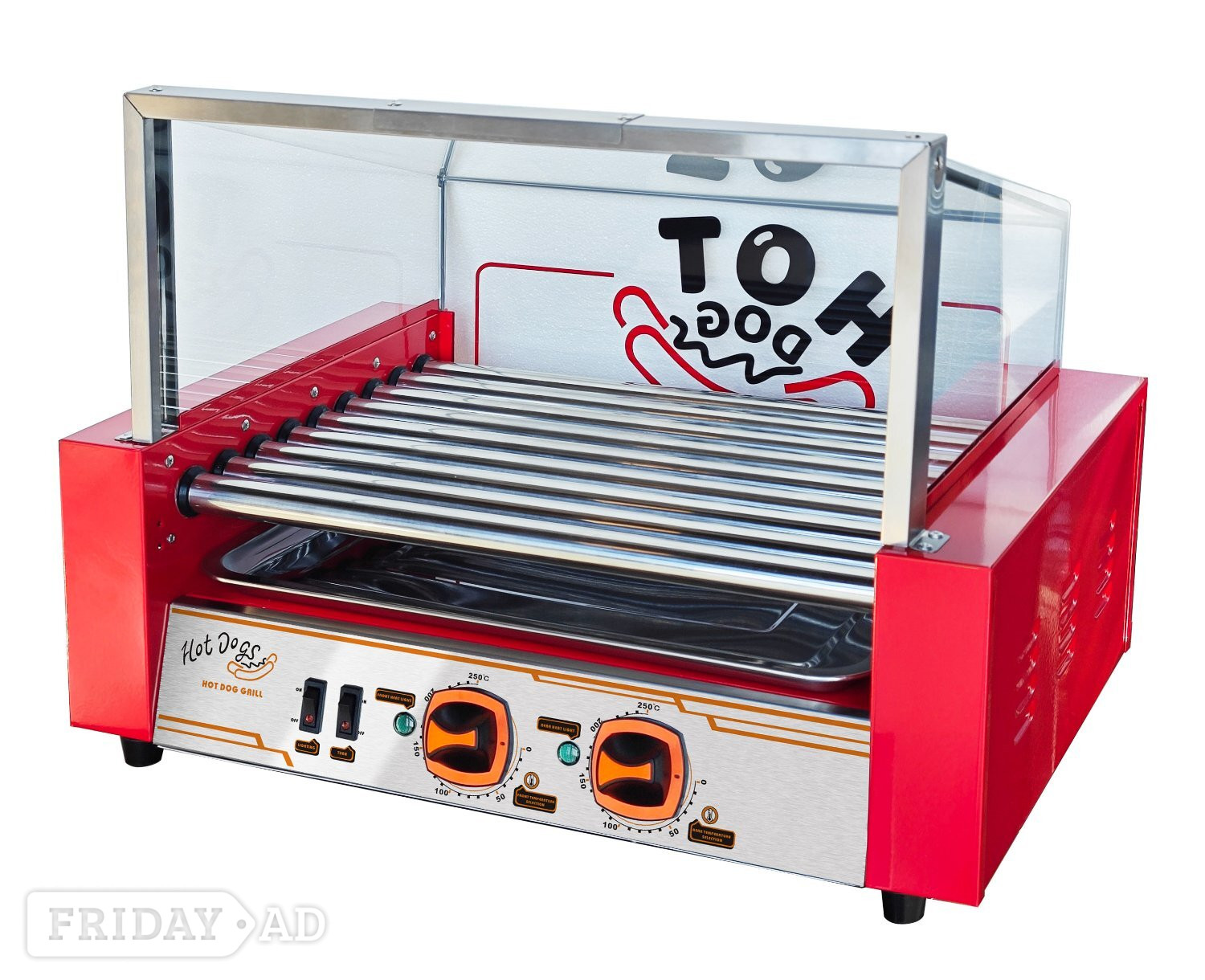 Birmingham Electric 9 Roller Hot Dog Sausages Grill Cooker with Cover