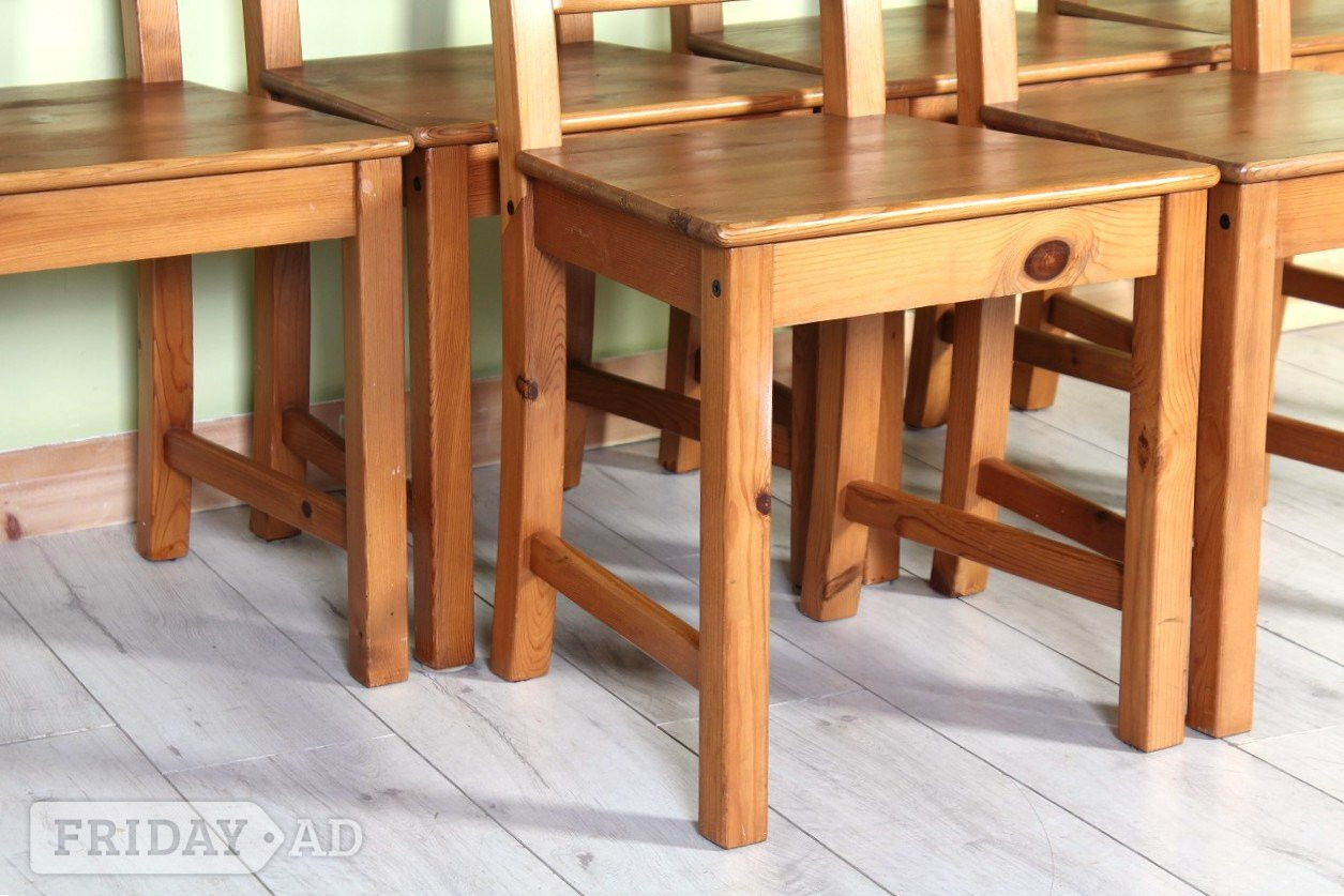 Delivery Options - Set Of 6 Ikea Pine Ladder Back Kitchen Chairs - Furniture in Hailsham