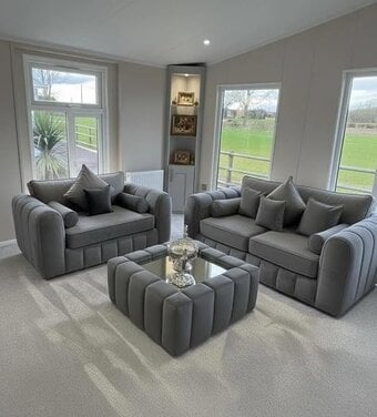 3+2 Lilly Grey Sofa with Opt. Coffee Table | UK Delivery | COD
