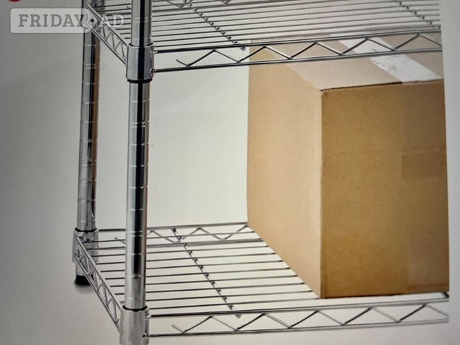 Chrome Storage Rack Easy Build Unit with four shelves 