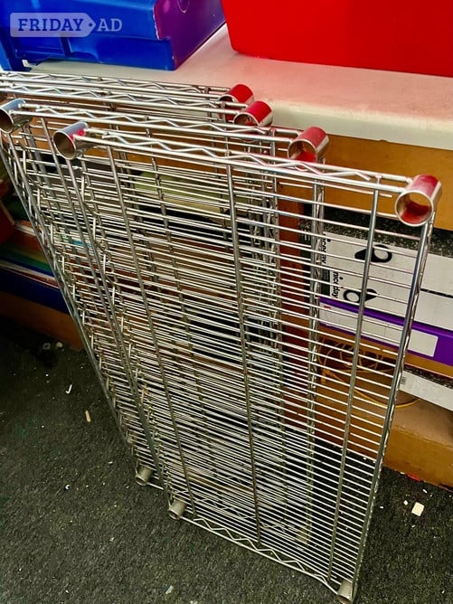 Chrome Storage Rack Easy Build Unit with four shelves  - DIY