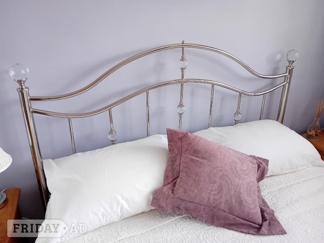 Callie Chrome Metal Double Bed - Furniture in Bognor Regis