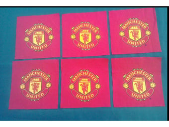 Manchester Football (the red team) patchwork pieces X6.