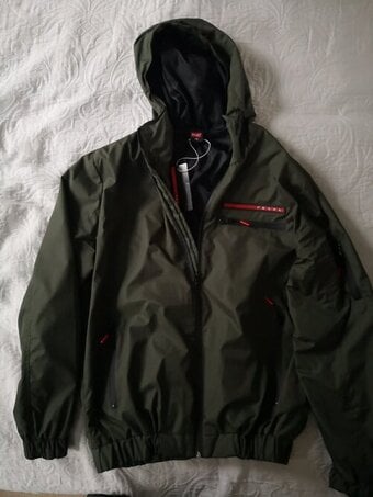 Prada Hooded Bomber Style Outdoor Casual Jacket. 