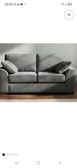 Next 2 seater sofa dark grey mix with dark wood legs in very clea