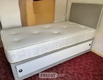 SINGLE - PINEMASTER MEMORY MATTRESS SLIDER DIVAN BASE & HEADBOARD