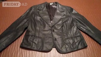Women's black leather jacket