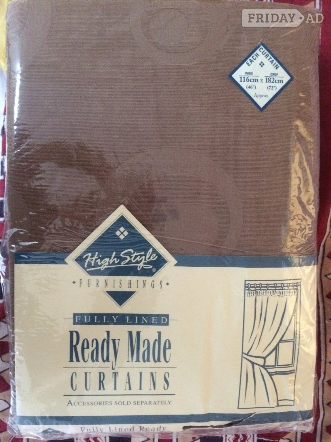 High style furnishing ready made brown curtains 46" x 72 " long w - Furniture
