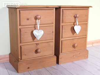 UK Delivery - 2 Pine Bedside Tables Rustic Farmhouse Character