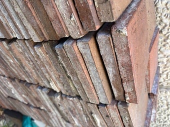 370x Reclaimed Red Quarry Tiles 6x6" (150x150mm) - Victorian ter