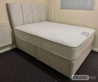 SINGLE DIAMOND 1000 POCKET MATTRESS WITH DIVAN 2 DRAWERS & HB