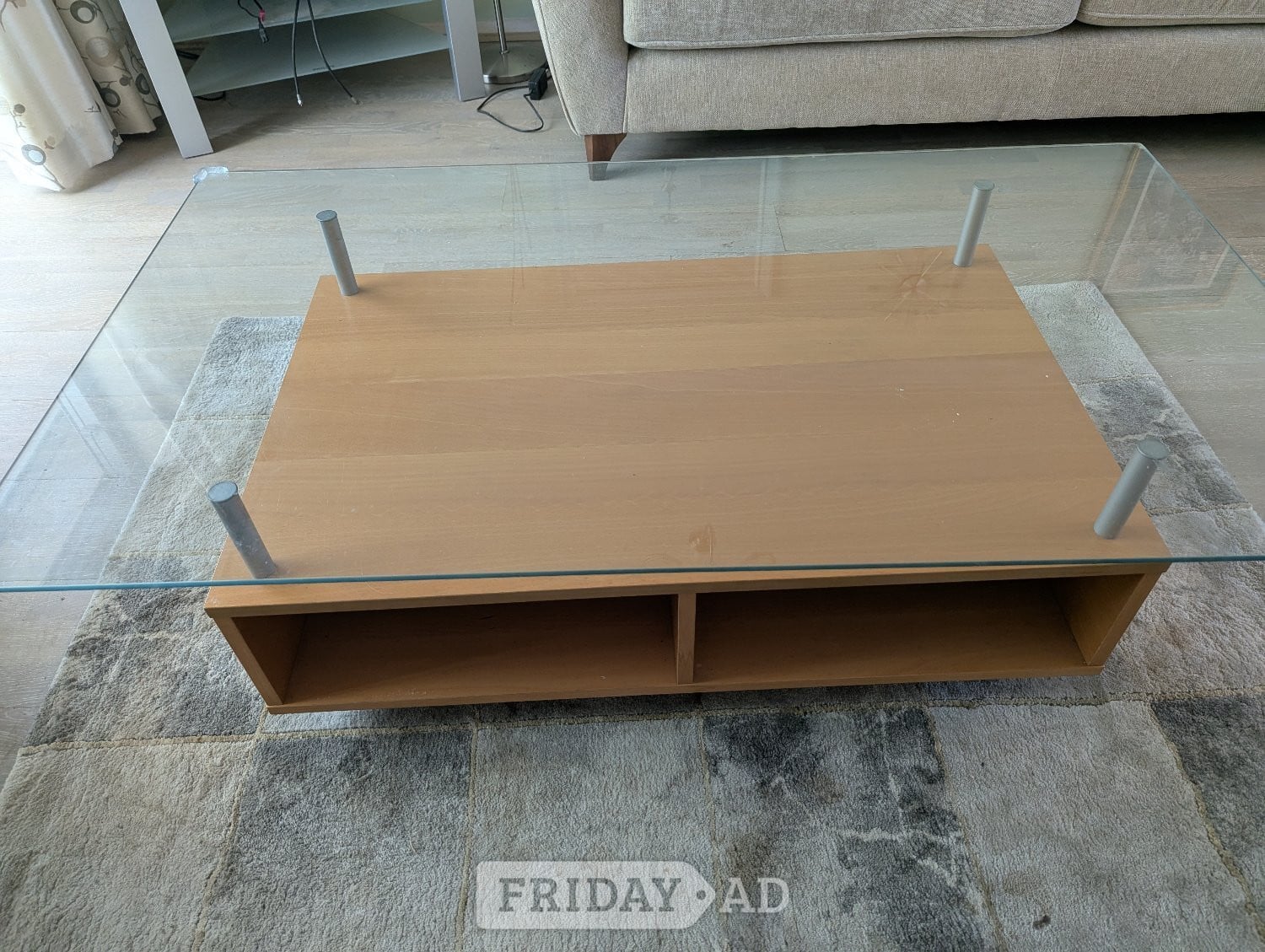 Teak & glass coffee table in Redhill