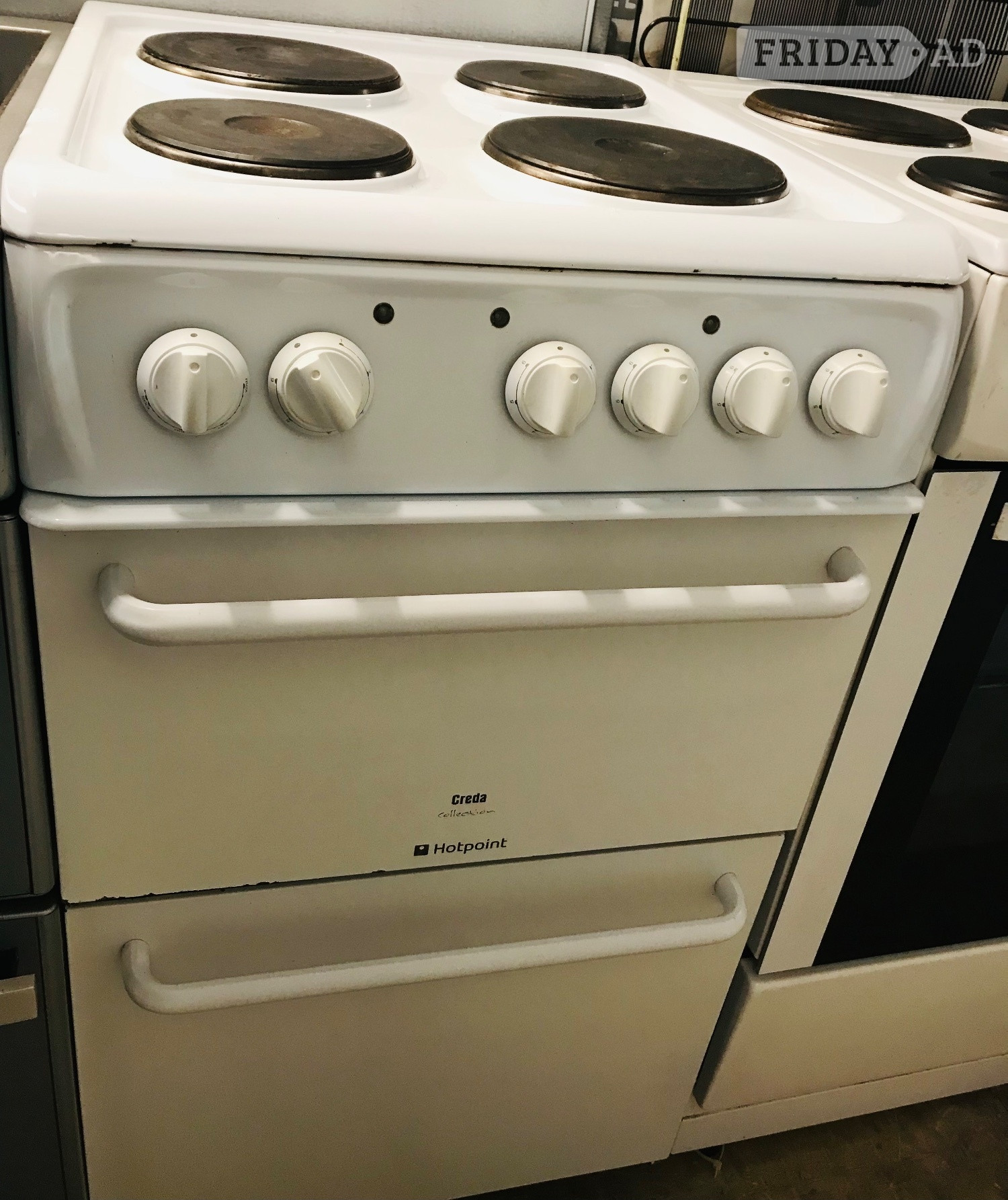 CREDA WHITE COLOUR 50CM ELECTRIC COOKER WITH DOUBLE OVEN  in Rugby
