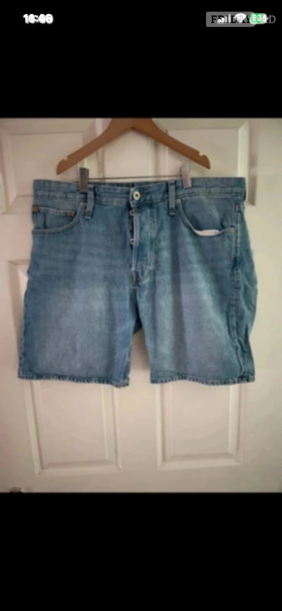 Jack and Jones relaxed blue denim fit shorts in Size XL