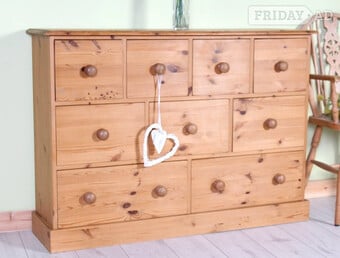 UK Delivery - Large Farmhouse Pine Chest Of Drawers