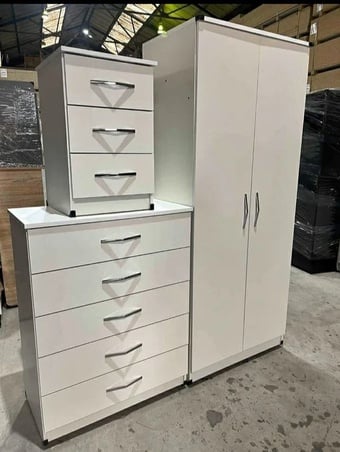 2 door wardrobe closet drawer bedside 