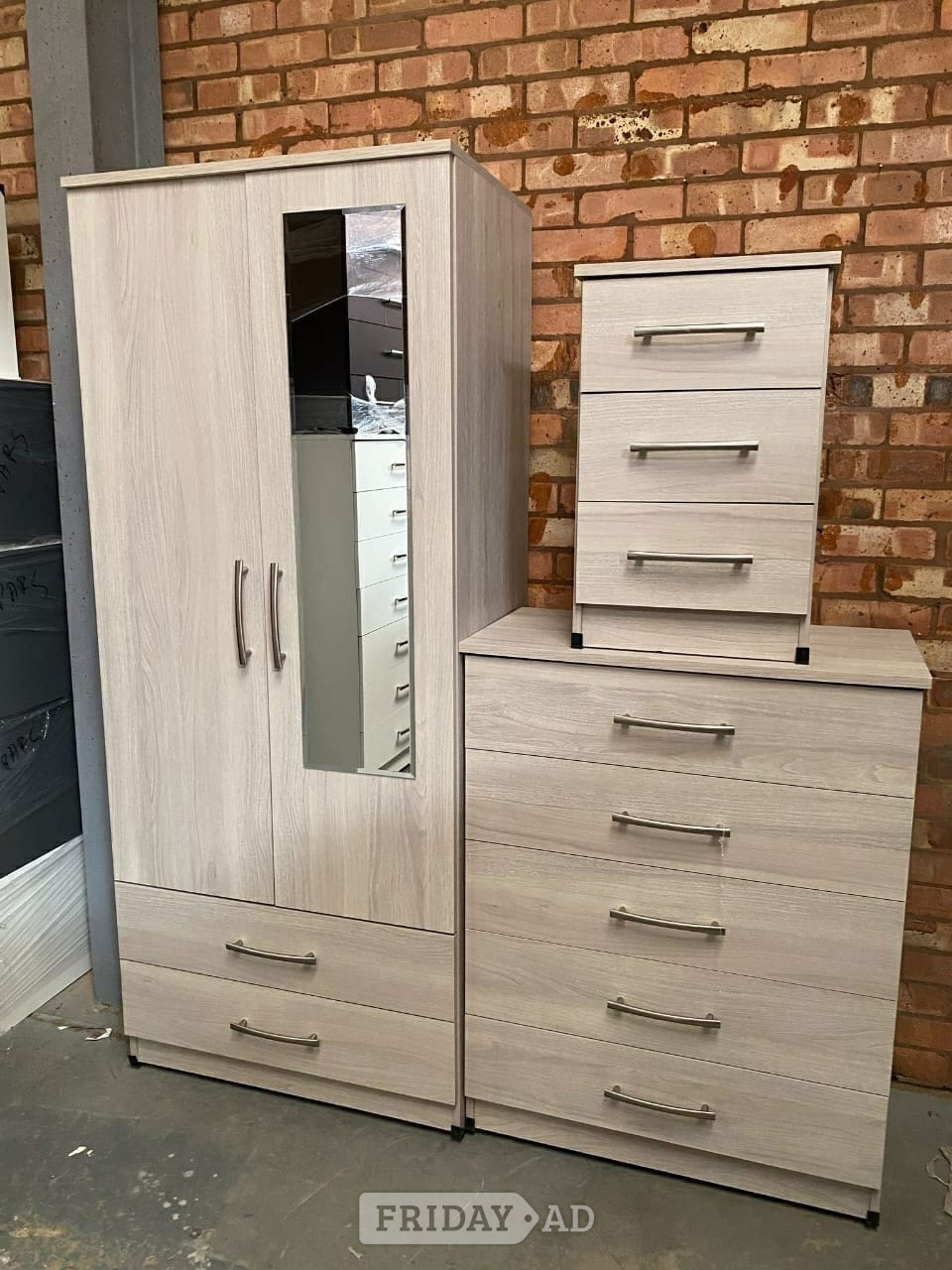2 door wardrobe closet drawer bedside 