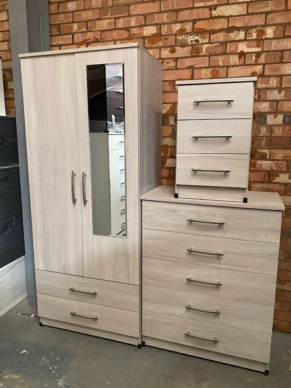 2 door wardrobe closet drawer bedside 