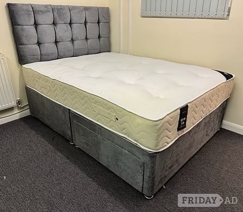 DOUBLE -REGENCY 1000 POCKET MATTRESS WITH DIVAN BASE & 24 INCH HB in Rotherham