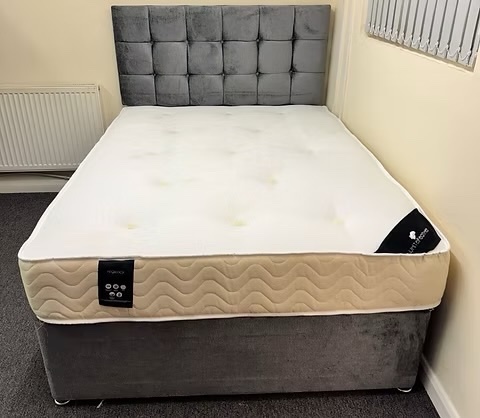 DOUBLE -REGENCY 1000 POCKET MATTRESS WITH DIVAN BASE & 24 INCH HB