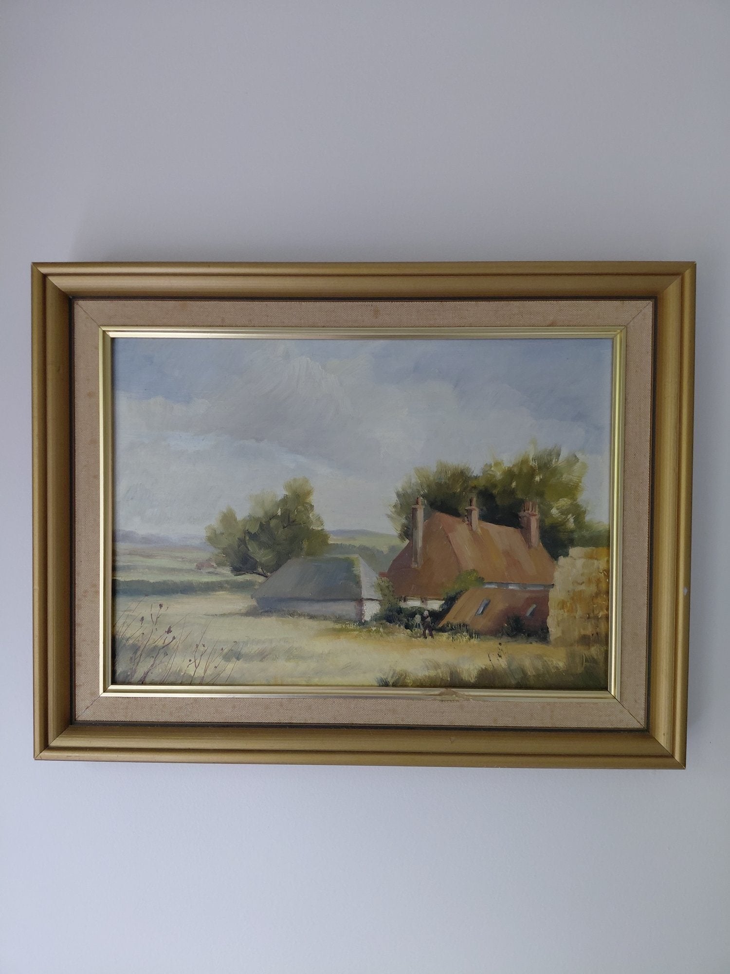 Winchester Vintage Framed Oil Painting - Rural Farm Landscape
